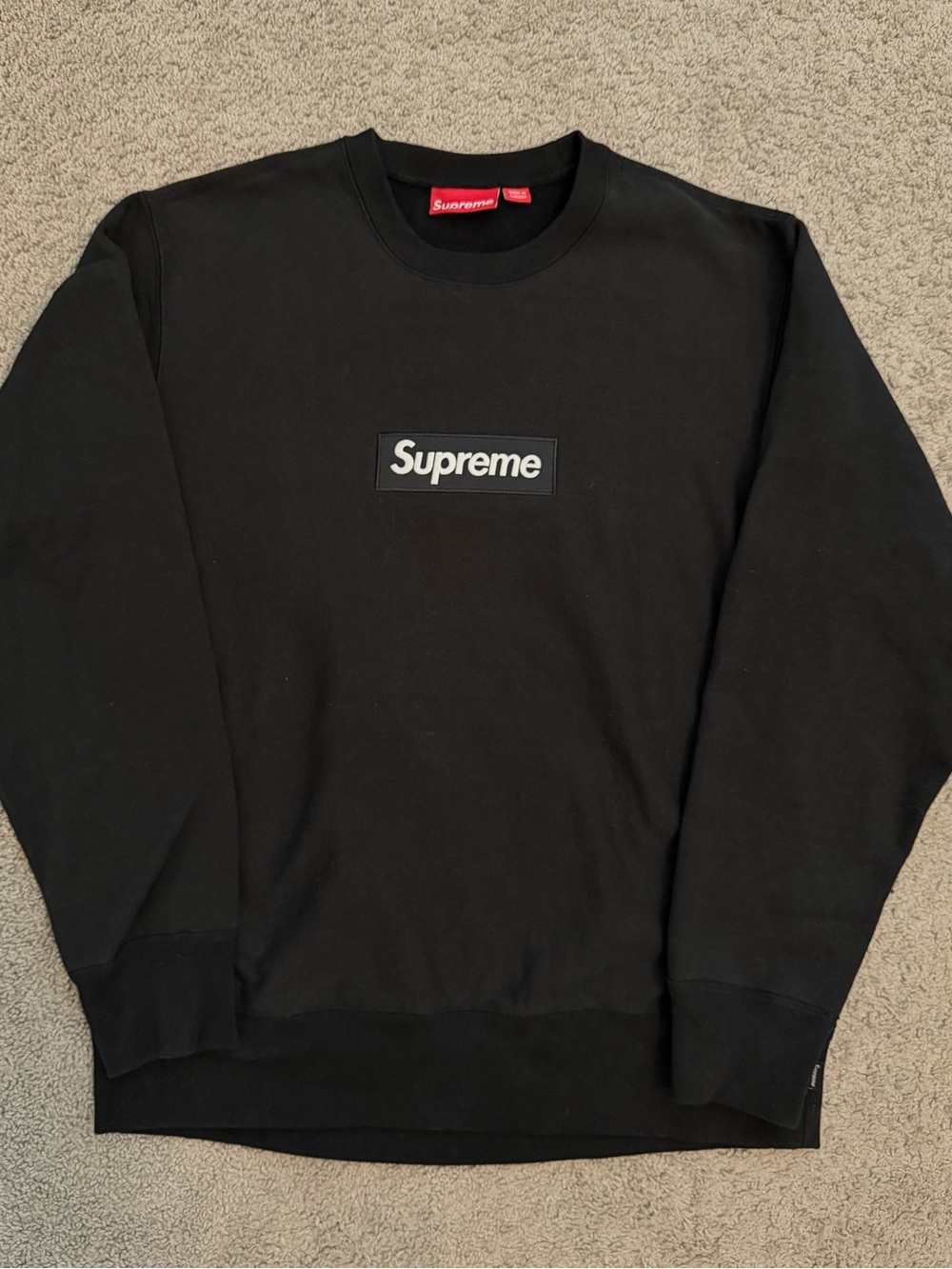 Supreme FW18 Box Logo Crewneck - Black - Size Large - Excellent Condition
